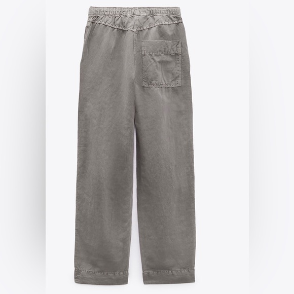 Zara Weathered Gray Barrel Leg Pants Size S - Picture 2 of 7